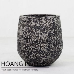 Rustic Cement Vase palm