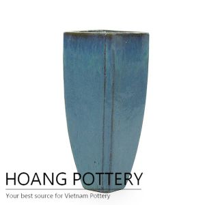 Artificial tall square ceramic planter