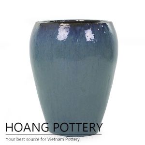 Cheap aqua blue ceramic planter