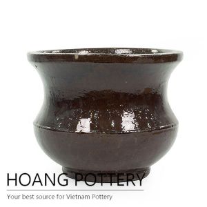 Colorful round ceramic balcony pot