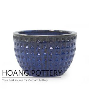 Low round diamond ceramic bowl