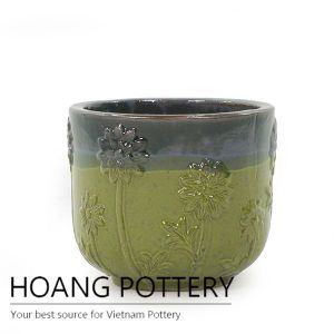 Mix color flower pattern pot