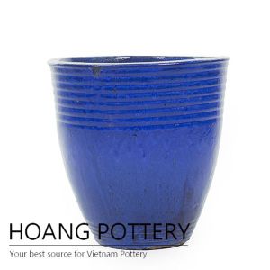 New blue ceramic flower pot