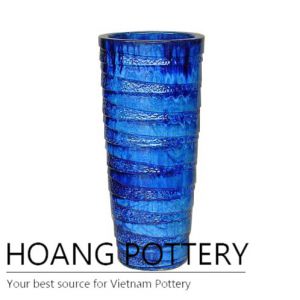 Pacific ocean tall round ceramic garden planter