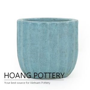 Rustic blue design planter garden pot