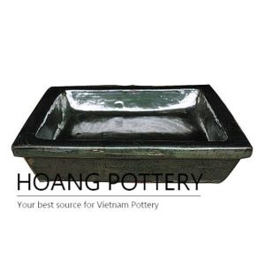 Square ceramic planter tray