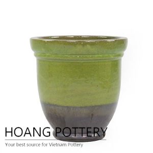 Two colors ceramic flower pot
