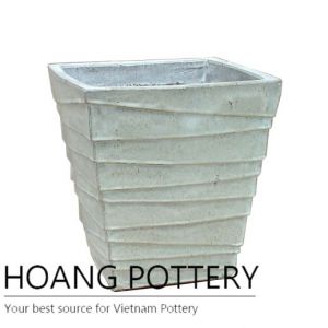 White step pattern ceramic planter