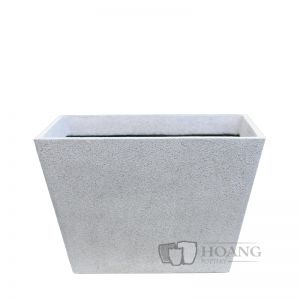 Grey Fiberglass Rectangular Pot