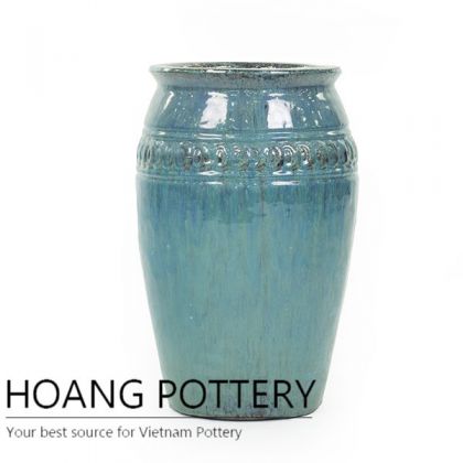 Aqua Blue Ceramic Glazed Tall Planters (HPPN002)
