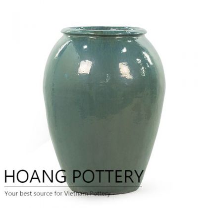 Aqua Blue Large Ceramic Flower Pots (HPTR009)