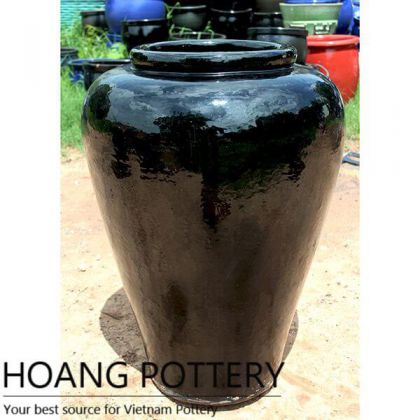 Belly Black Pottery Pots (HPTV053)