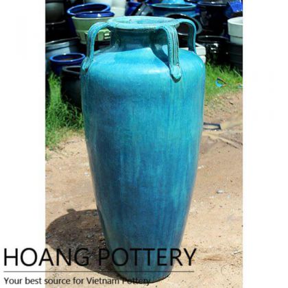 Big Aqua Green Glazed Ceramic Pots (HPTV052)
