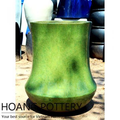Contemporary Green Ceramic Flower Pots (HPAN045)