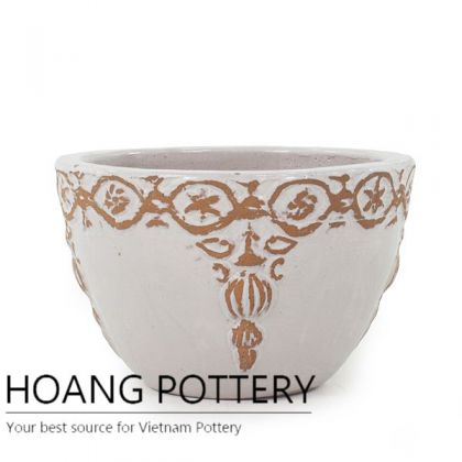 Decoration Pattern Glazed Ceramic Pots (HPLO002)