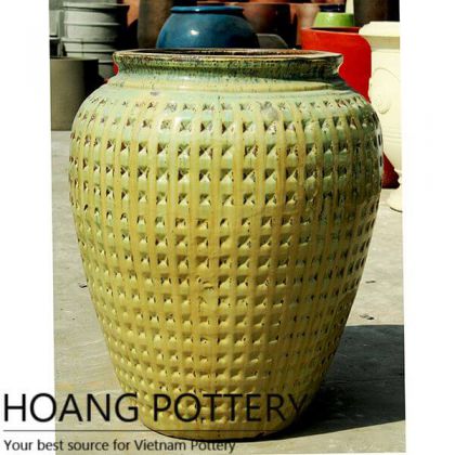 Diamond Pattern Ceramic Planter (HPAN015)