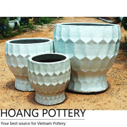 Diamond Round Ceramic Planters (HPAN037)