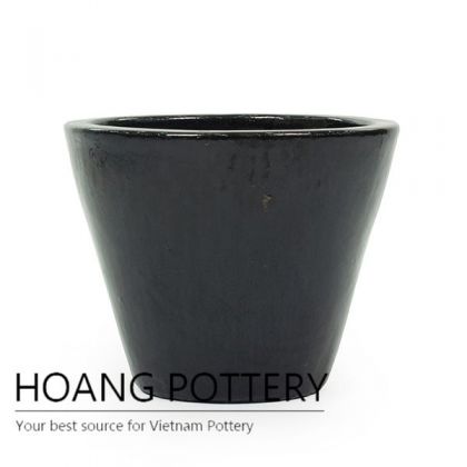 Giant Ceramic Black Glazed Flower Pots (HPDB018)
