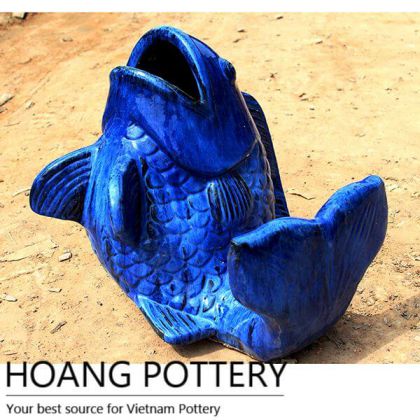 Glazed Ceramic Fish Statue (HPO1229)