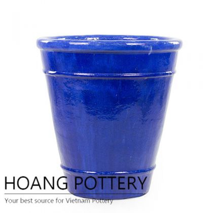 Rings Pattern Glazed Ceramic Pot (HPAN065)
