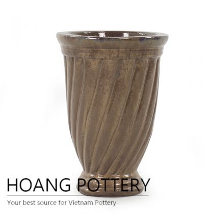Swirl Pattern Black Ceramic Pots (HPTH011)