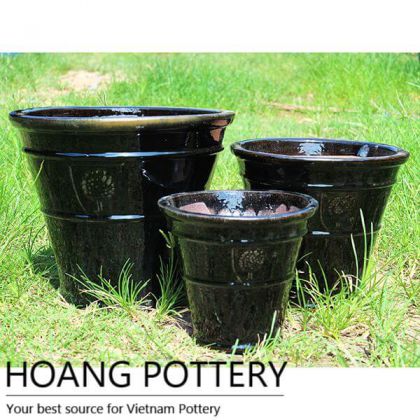 Rings Pattern Flower Pot (HPVN003)