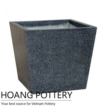 Black Low Square Cement Flower pot (TAT039)
