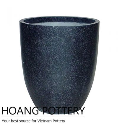 Black Vase Cement Flower Pot (TAT025)