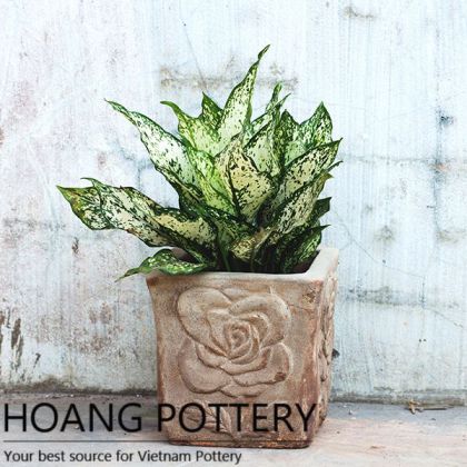 Flower Pattern Terracotta Pots (HPTC133)