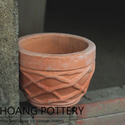 Lattice Terracotta Flower Pots (HPTC022)