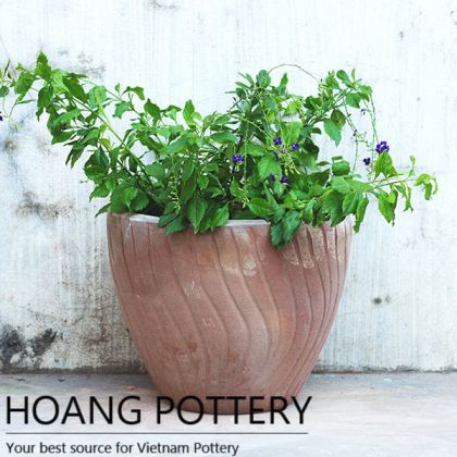 Round Red Clay Garden Pots (HPTC053)