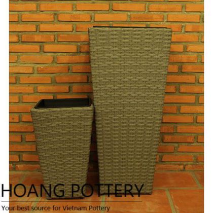 Tall Wicker Planter Indoor and Outdoor Decor (HPW067)