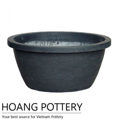 Black Round Terrazzo Flower Pot (TAT026)