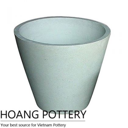 White Round Terrazzo Cement Pot (TAT016)