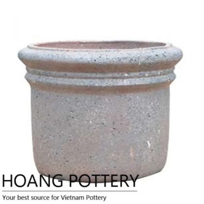 Antique Style Sandblasted Flower Rim Pot (HPSB005)