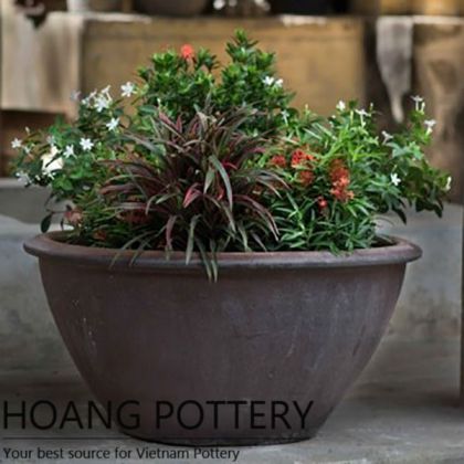 Beautiful Black Clay Bowl Pot (HPHP048)