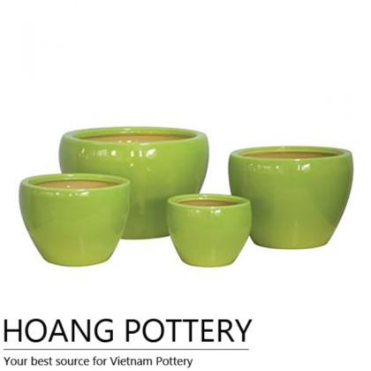 Belly Glazed Ceramic Bonsai Pot (HPIP006)