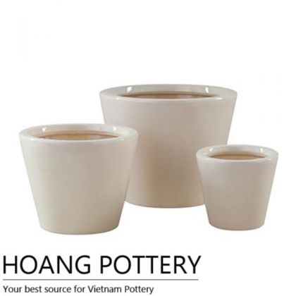 Cream Pottery Bonsai Pot (HPIP007)