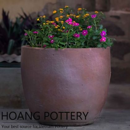 Quality Black Clay Flower simple Pot (HPHP028)