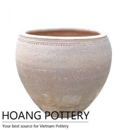 Round Ceramic Oldstone Flower Pot (HPSB076)