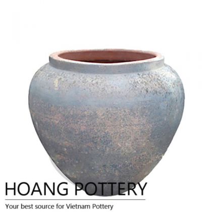 Round Sandblasted Flower Pot (HPSB082)