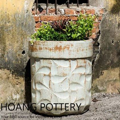 Rustic Design Ceramic Flower Pot Outdoor (HPHP032)