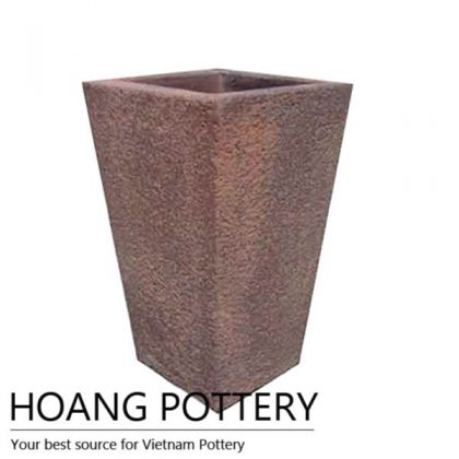 Square Tall Ceramic Oldstone Flower Pot (HPSB060)