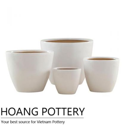 White Glazed Ceramic Planter (HPIP018)