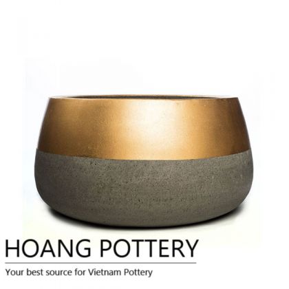 Squash Cement Painting pots - Half Dip Pattern (HPPC005)
