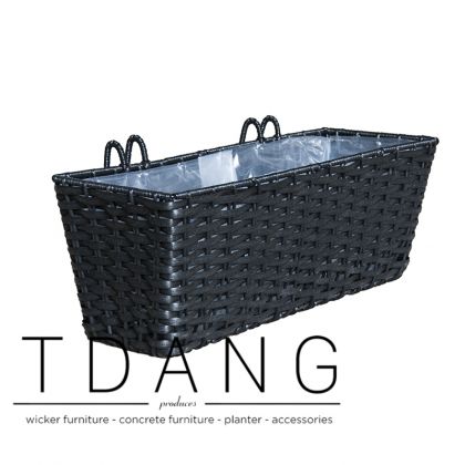 Hanging Loose Weaving Wicker Square Planter With Plastic Bag (TDW010)