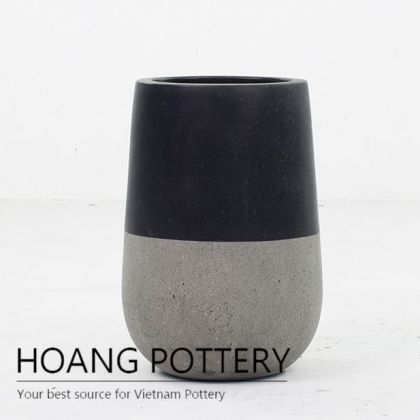 Tall Pear Cement painting Pots - Half Dip Pattern