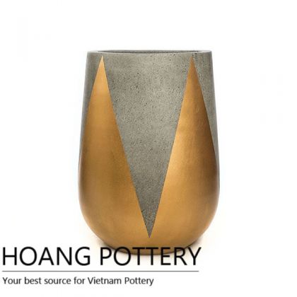 Tall Pear Cement painting Pots - Crown Pattern