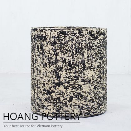 Handmade round Cast Stone pots ( HPR012)