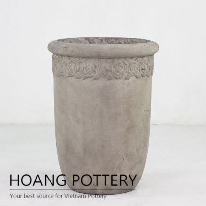 Natural cement rose vases